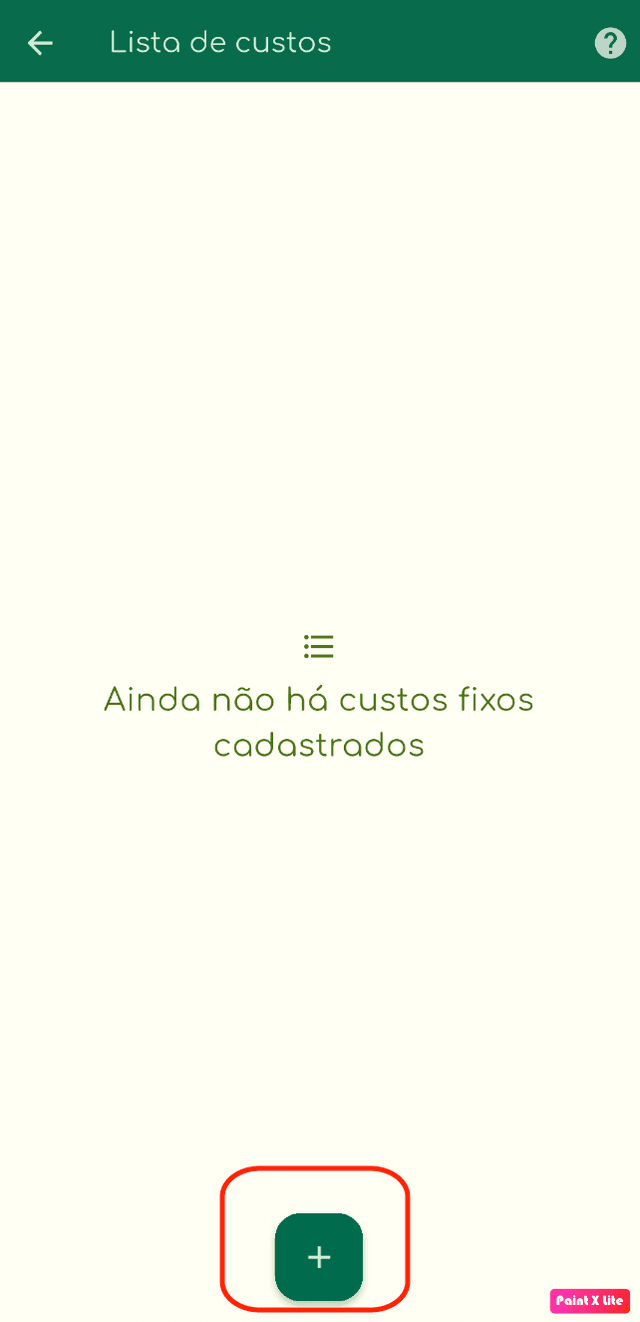 Imagem - Adicionar custo fixo