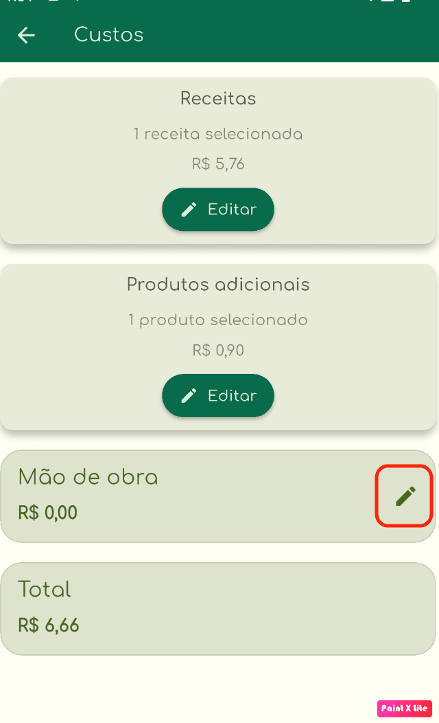 Ilustração do botão menu inicial