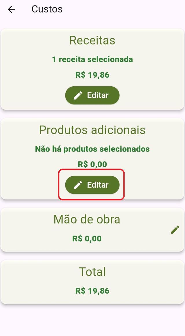 Ilustração do botão menu inicial