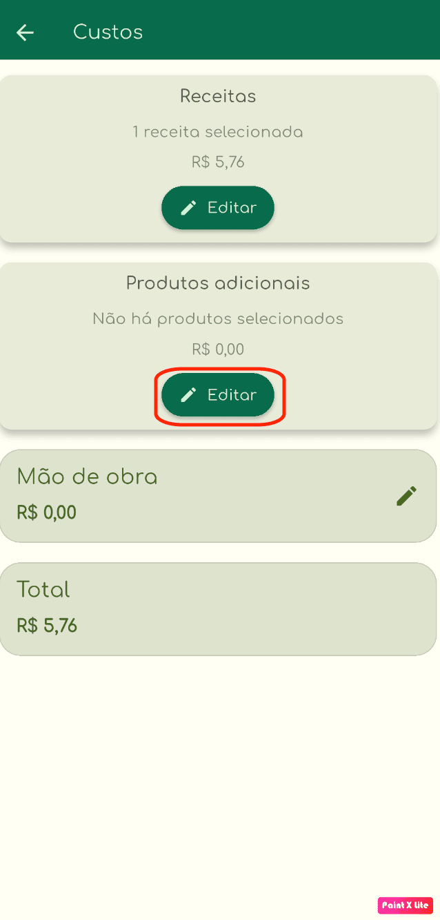 Ilustração do botão menu inicial