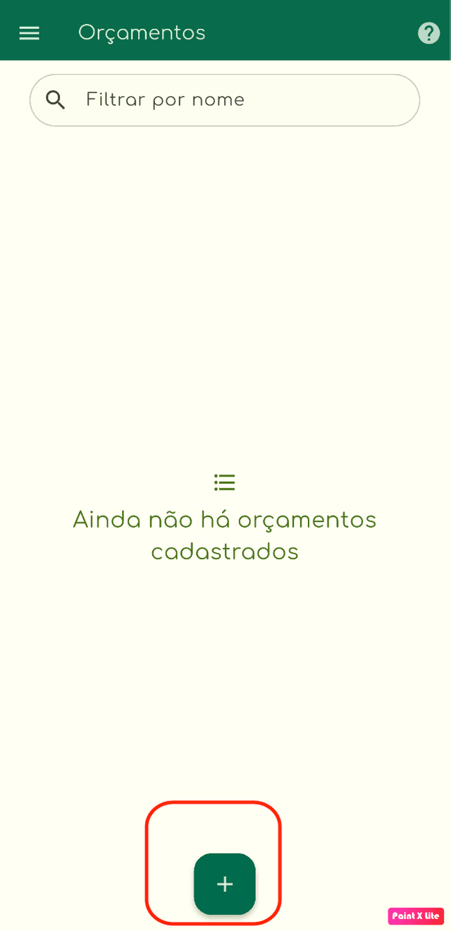Ilustração do botão menu inicial