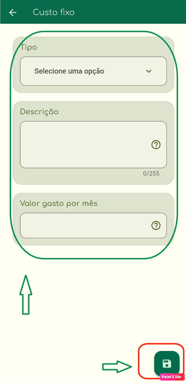 Imagem - Adicionar custo fixo