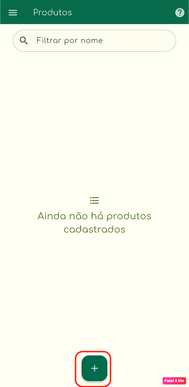 Tela de lista de produtos